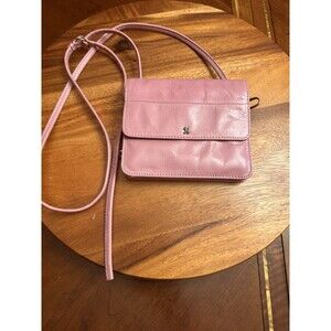 Hobo Jill Crossbody Mini Handbag Pink Genuine Leather Multiple Pockets Crossbody